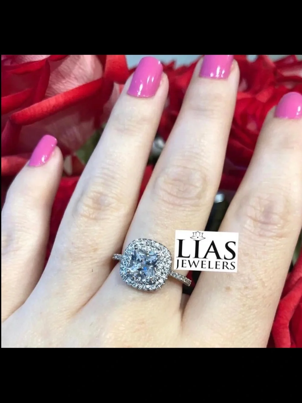 New 18k white gold engagement ring